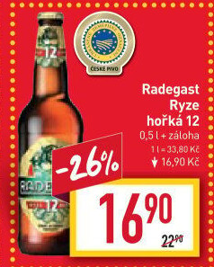 Pivo světlý ležák 12° Ryze hořká Radegast