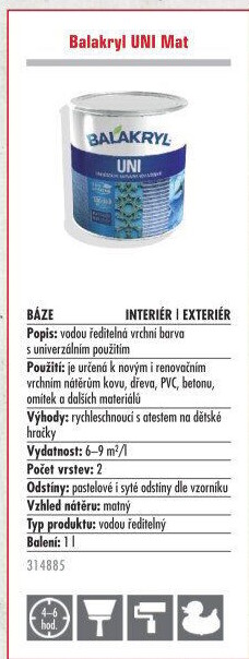 Barva Balakryl UNI mat