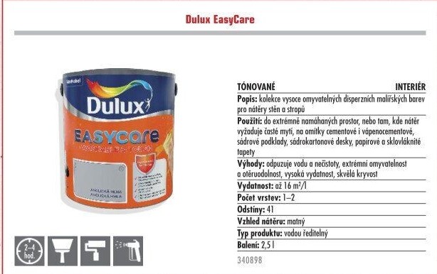 Barva interiérová Easycare Dulux