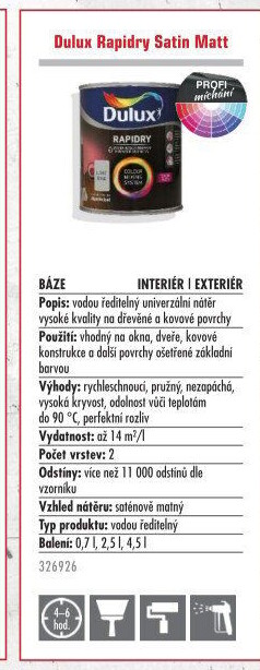 Barva Rapidry Satin Matt Dulux