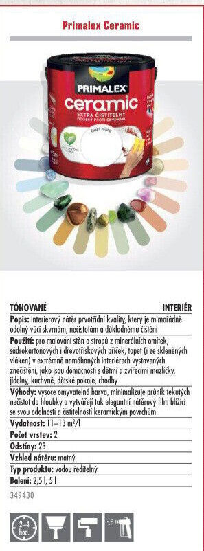 Interiérová barva Primalex Ceramic