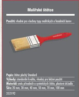 Plochý malířský štětec