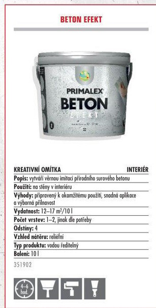 Stěrková omítka Primalex Beton Efekt