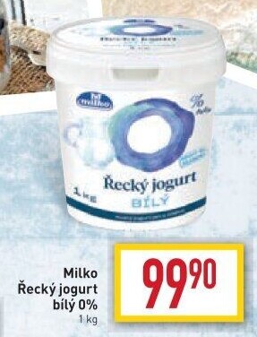 Bílý jogurt řecký 0% Milko