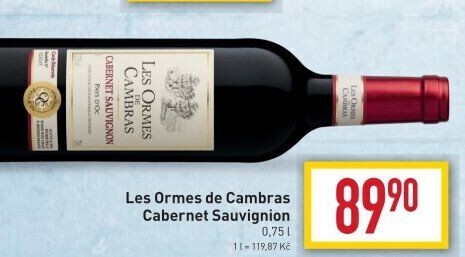 Víno Cabernet Sauvignon Les Ormes de Cambras