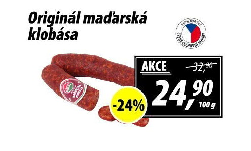Maďarská klobása originál Příbramská uzenina