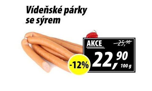 Párky vídeňské se sýrem