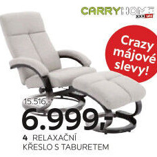 RELAXAČNÍ KŘESLO S TABURETEM