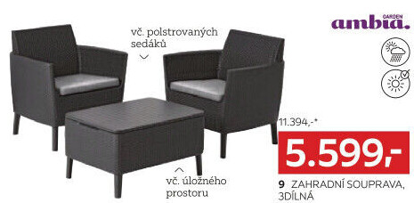 ZAHRADNÍ SEDACÍ SOUPRAVA