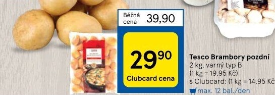 Brambory pozdní B Tesco