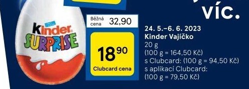 Čokoládové vajíčko s překvapením Kinder Surprise