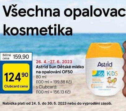 Mléko dětské na opalování OF 50 Astrid Sun