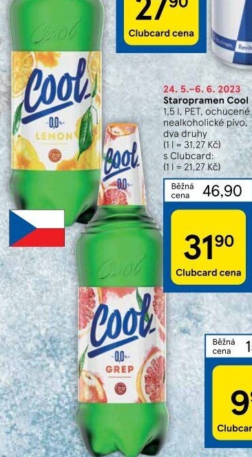 Nealkoholické pivo ochucené Staropramen Cool