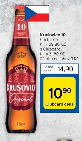 Pivo světlé výčepní Originál Královská 10° Krušovice