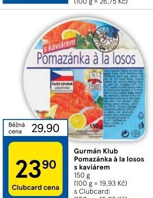 Pomazánka a la losos Gurmán klub