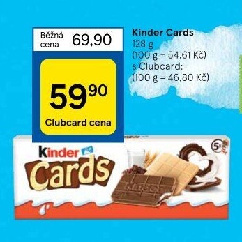 Sušenka s náplní Cards Kinder