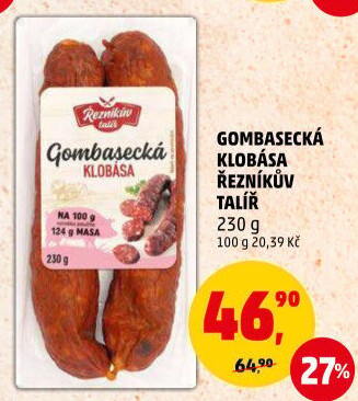 Gombasecká klobása Řezníkův talíř