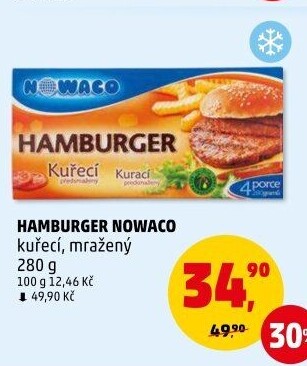 Hamburger kuřecí mražený Nowaco