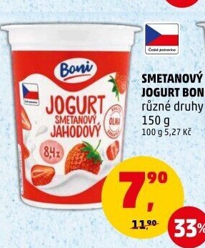 Jogurt smetanový ochucený Boni