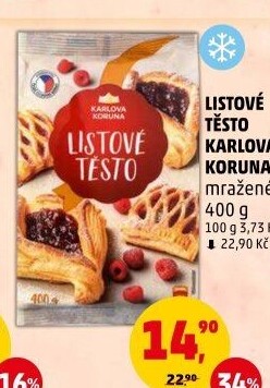 Listové těsto mražené Karlova Koruna