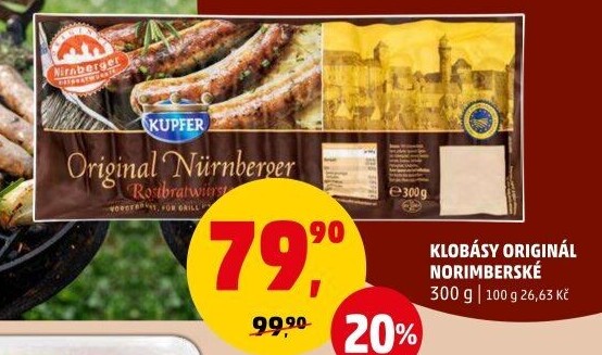 Norimberská grilovací klobása Kupfer