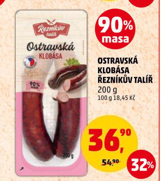 Ostravská klobása Řezníkův talíř