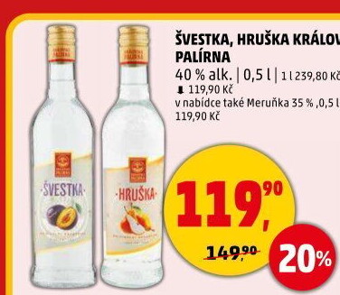 Pálenka švestka Královská palírna