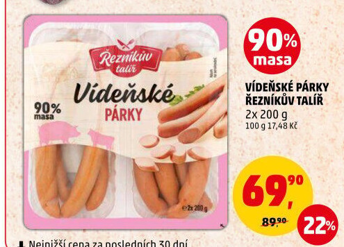 Párky vídeňské Řezníkův talíř