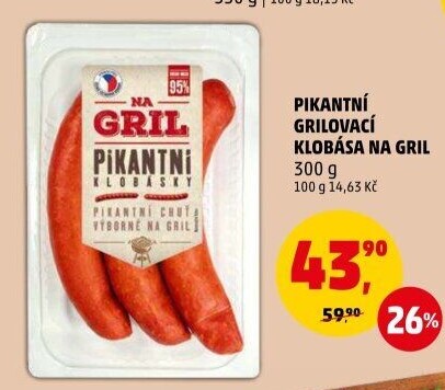 Pikantní klobása Na gril Penny