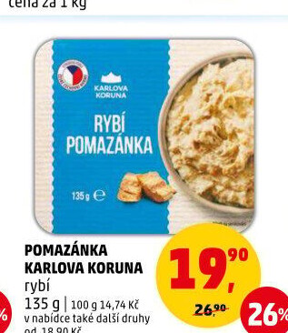 Rybí pomazánka Karlova Koruna
