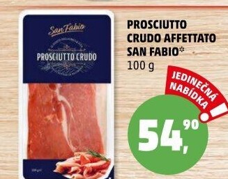 Šunka Prosciutto Crudo Affettato San Fabio