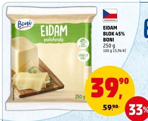 Sýr Eidam 45% Boni