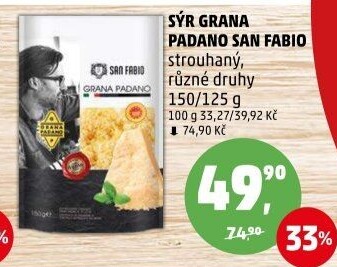 Sýr strouhaný Grana Padano San Fabio