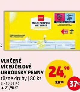 Vlhčené víceúčelové ubrousky Penny