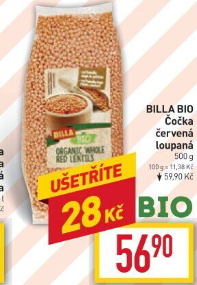 Čočka červená Naše Bio Billa