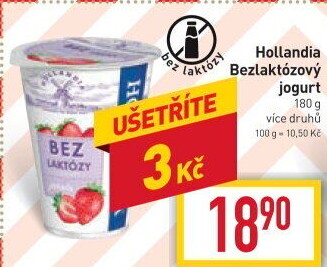Ochucený jogurt krémový bez laktózy Hollandia