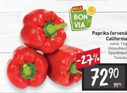 Paprika červená Billa Bonvia