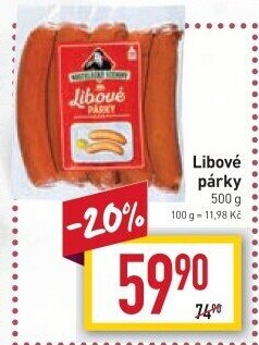 Párky libové Kostelecké uzeniny