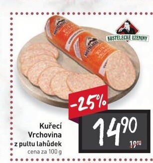 Salám Kuřecí vrchovina Kostelecké uzeniny