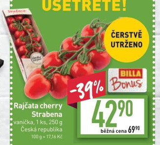 Rajčata cherry keříková Čerstvě utrženo