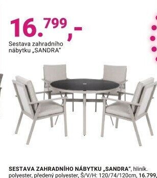 SESTAVA ZAHRADNÍHO NÁBYTKU „SANDRA“