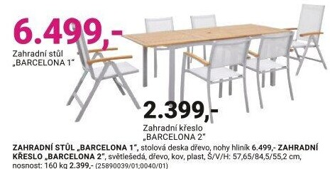 ZAHRADNÍ STŮL „BARCELONA 1“