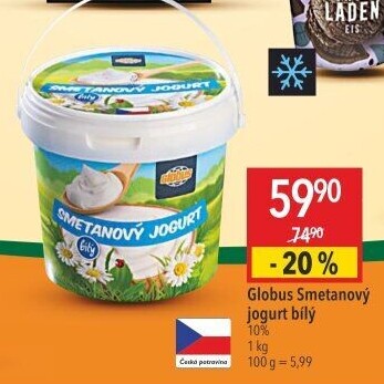Bílý jogurt smetanový Globus
