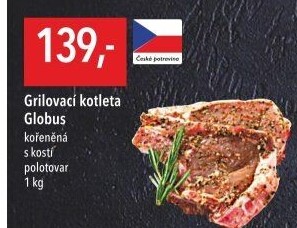 Kotleta na gril s kostí kořeněná Globus
