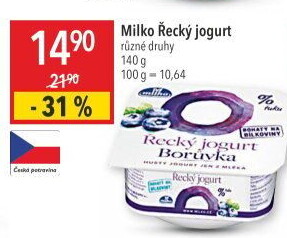 Ochucený jogurt řecký 0% Milko