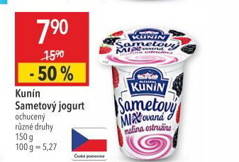 Ochucený jogurt sametový Kunín