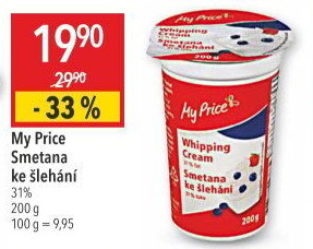 Smetana ke šlehání 31% My Price