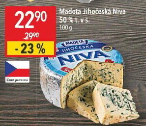 Sýr Niva Jihočeská 50% Madeta
