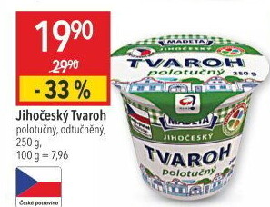 Tvaroh polotučný Jihočeský Madeta