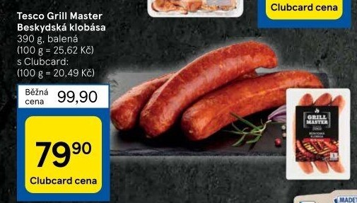 Beskydská klobása Tesco Grill Master